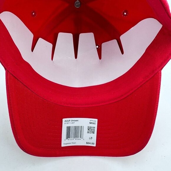 Nike Tennis 1 Size Red White Cotton Embroidered Baseball Cap Hat - Picture 9 of 11